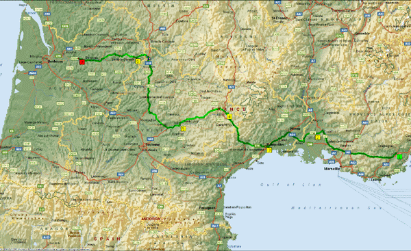 Bordeaux Travel Route