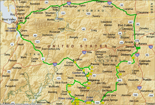 Utah Travel Route